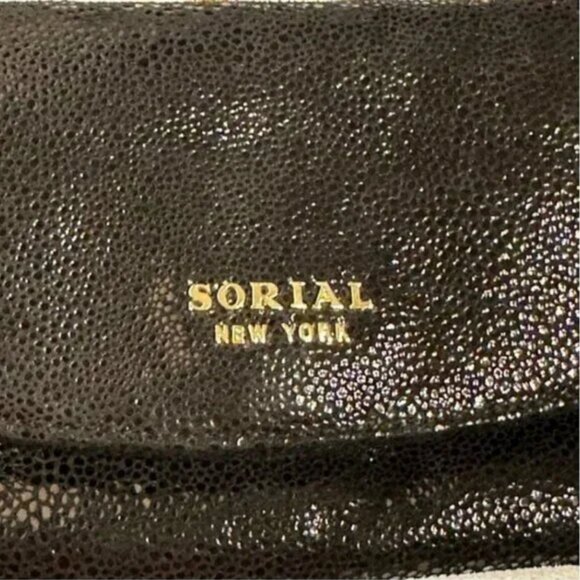 Sorial New York Black Evening Bag with Gold Chain Magnetic Closure - Picture 8 of 10